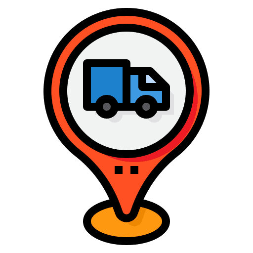 Logistic tracking navigation truck icon