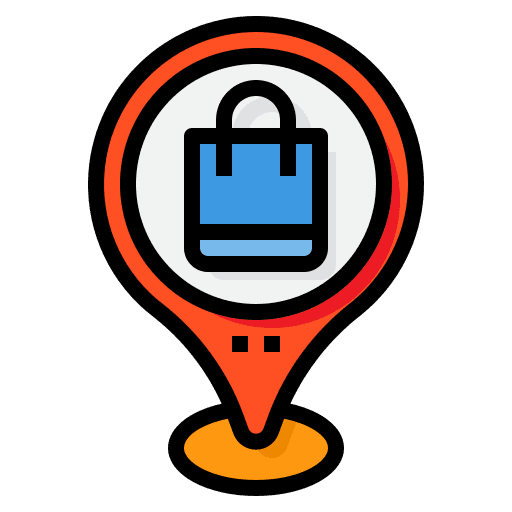 Shopping mall navigation placeholder pin icon