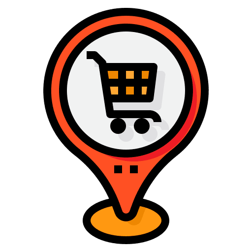 Supermaket shopping pin supermaket icon