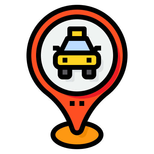 Taxi navigation placeholder maps and location icon