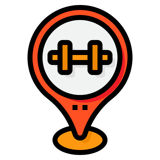 Gym navigation pin maps and location icon Gym navigation pin maps and location icon