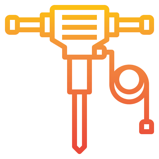 Hydraulic breaker construction and tools equipment drill icon Hydraulic breaker construction and tools equipment drill icon