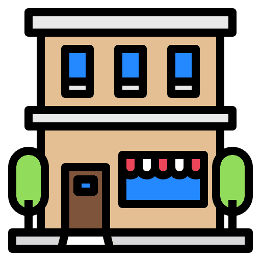 Apartment architecture and city apartment construction icon