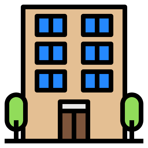 Hotel apartment real estate property icon