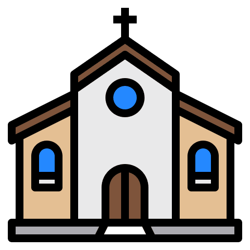 Church religious architecture and city building icon Church religious architecture and city building icon