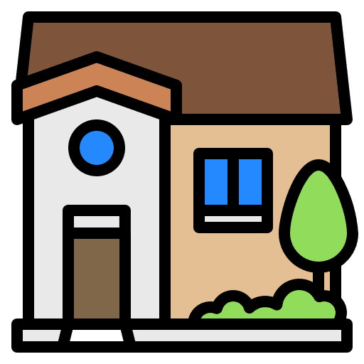 House architecture and city real estate home icon House architecture and city real estate home icon