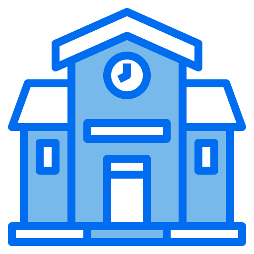 School academic classroom building icon
