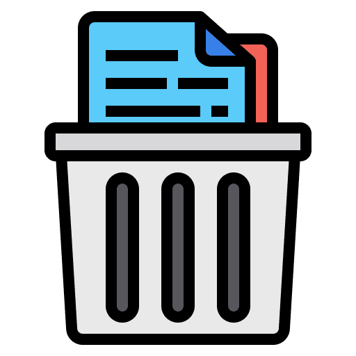Delete paper document ui icon