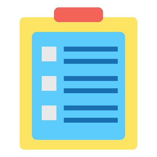 Clipboard checklist paper files and folders icon