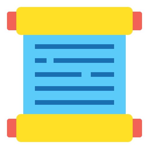 Scroll files and folders parchment paper icon Scroll files and folders parchment paper icon