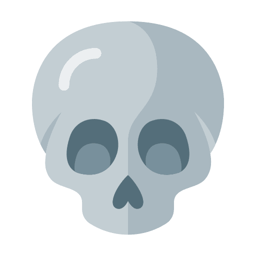 Skull anatomy head body part icon