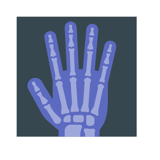 X ray hand bone healthcare and medical icon X ray hand bone healthcare and medical icon