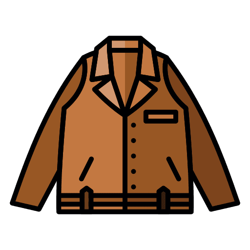 Leather jacket camping clothes wear icon