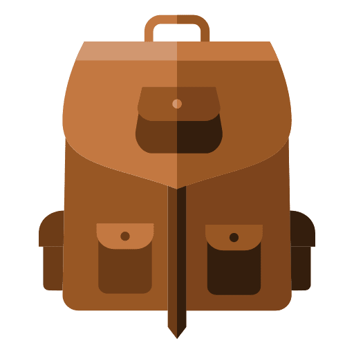 Leather bag holiday travel camping icon