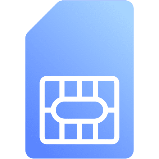 Sim card telephone chip sim icon