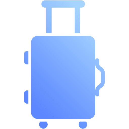 Suitcase hotel trolley travel icon