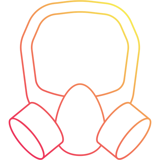 Gas mask nuclear toxic pollution icon