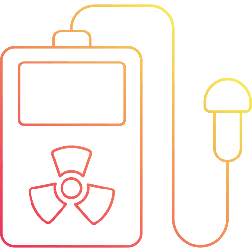 Radiation detector wastes radioactive signal icon Radiation detector wastes radioactive signal icon