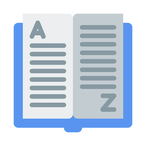 Dictionary book online course wikipedia icon