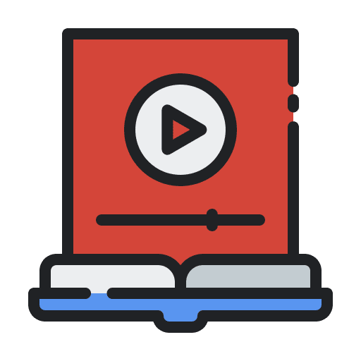 Online course education ebook video player icon Online course education ebook video player icon