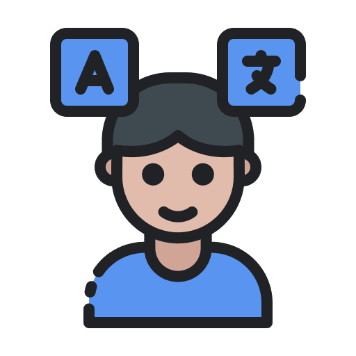 Translator professions and jobs translation user icon Translator professions and jobs translation user icon