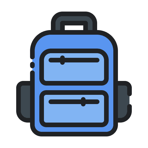 Backpack travel bag school education icon Backpack travel bag school education icon