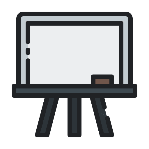 White board university classroom presentation icon White board university classroom presentation icon