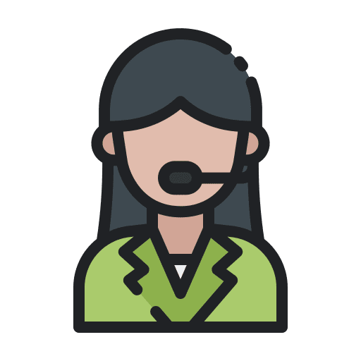 Moderator occupation woman costumer service icon