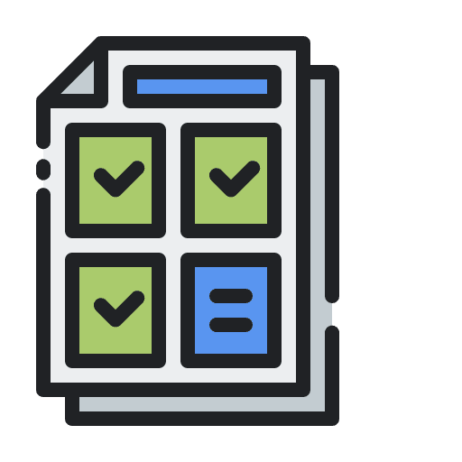 Project management electronic check list document icon