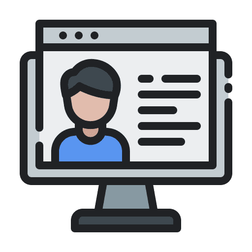 Webinar computer user online class icon