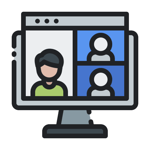 Online meeting communications user online meeting icon Online meeting communications user online meeting icon