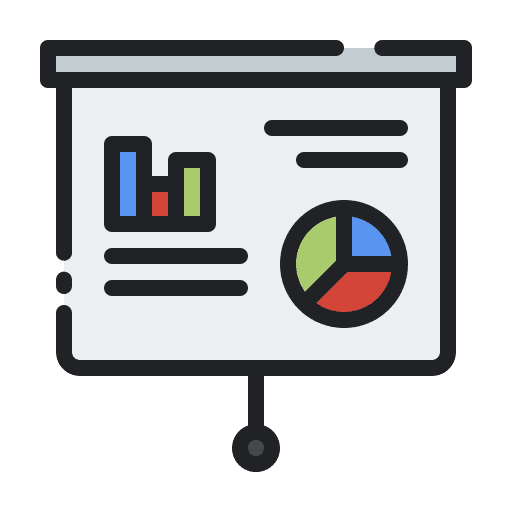 Presentation bar chart business and finance graphic icon Presentation bar chart business and finance graphic icon