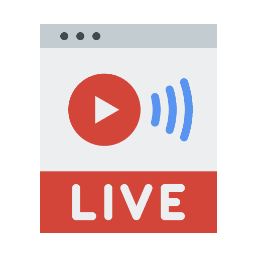 Live streaming video player technology music and multimedia icon