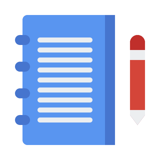 Notes pencil study notebook icon Notes pencil study notebook icon
