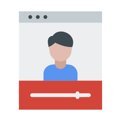 Course communication video tutorial man icon Course communication video tutorial man icon