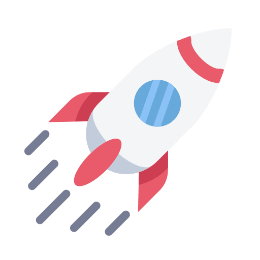 Rocket seo seo and web goal icon