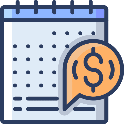 Calendar accounting payday time and date icon Calendar accounting payday time and date icon