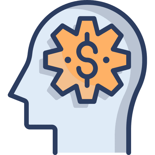 Money management gear settings mindset icon Money management gear settings mindset icon