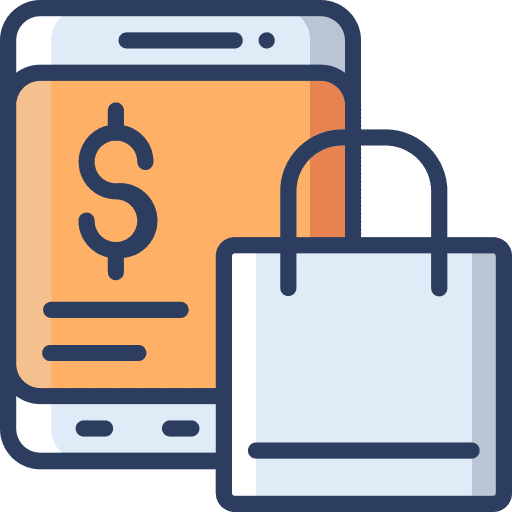 Online shopping commerce cashless payment mobile banking icon