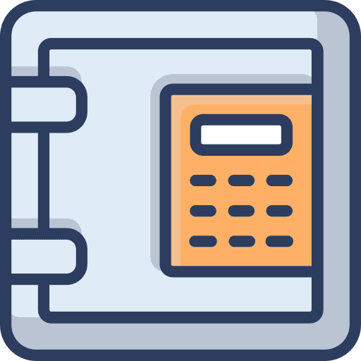 Safe bank security locker icon