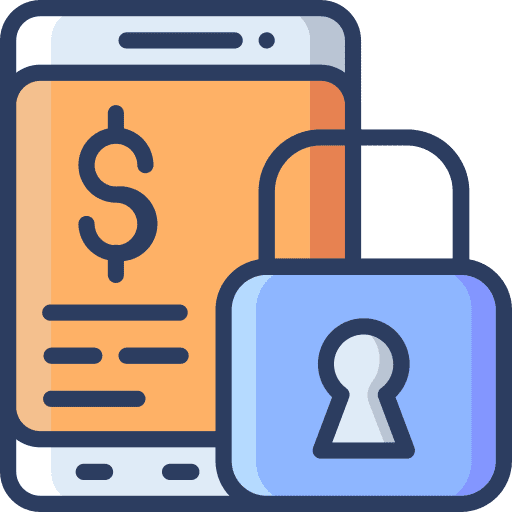 Secure electronic banking mobile banking smartphone icon