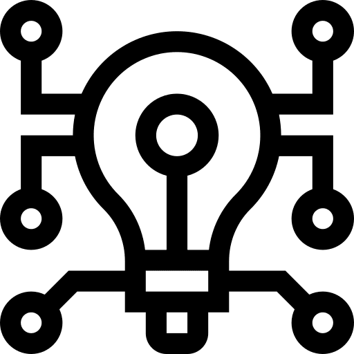 Light bulb ai chip innovation icon