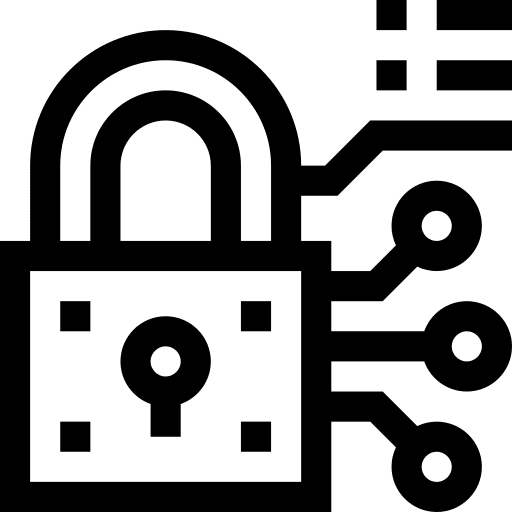 Padlock electronics data artificial intelligence icon