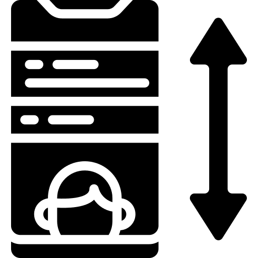 Scrolling scrolling arrow social icon