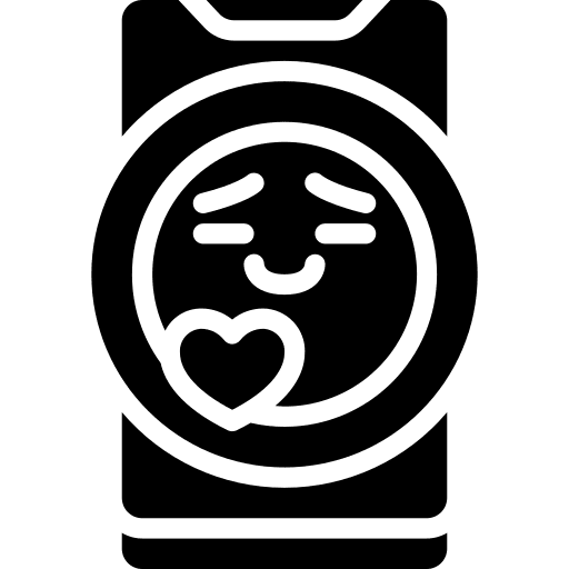 Love phone react social media icon