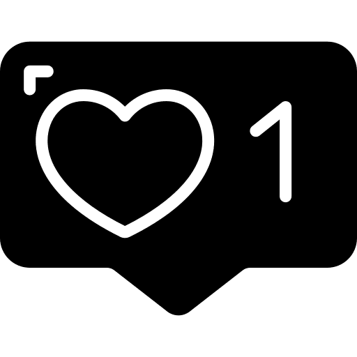 Notification heart reaction love icon