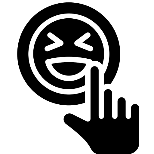 Laugh reaction hand tap icon