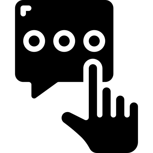 Message communication chat hand icon