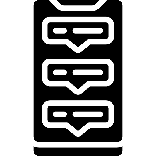Mobile chat phone communications icon