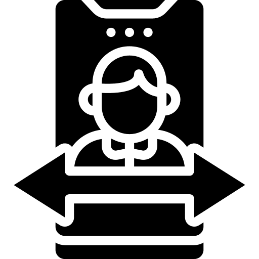 Swipe arrow social media phone icon